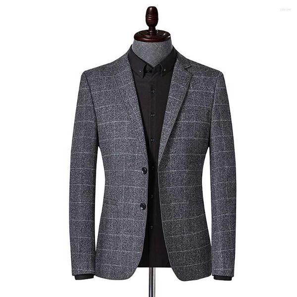 Abiti da uomo Blazer da uomo alla moda scozzese Blazer da uomo Casual Slim Premium Giacca da ufficio in stile coreano Blaxer da uomo