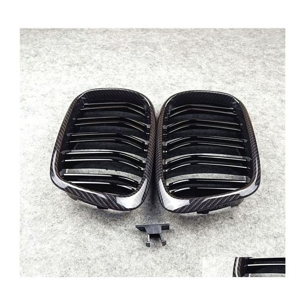 Gitter Mesh für 5er E39 Abs Carbon Look Schwarz/M Farbe Frontgrill Doppellamellengrill 1996–2003 Auto-Styling Drop Delivery Mobil Dhhpx