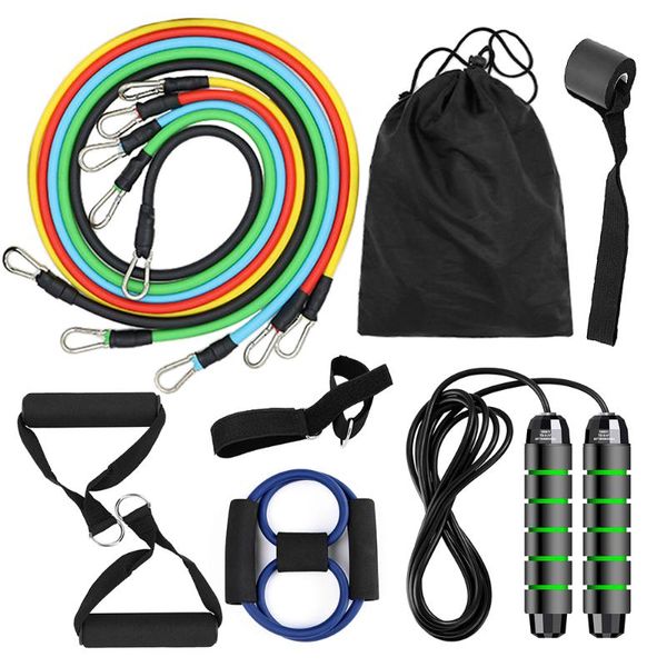 Bandas de resistência 13pcs Conjunto de treino Fintess Tubo Tubo Anchor Ancoradouro Tirpas