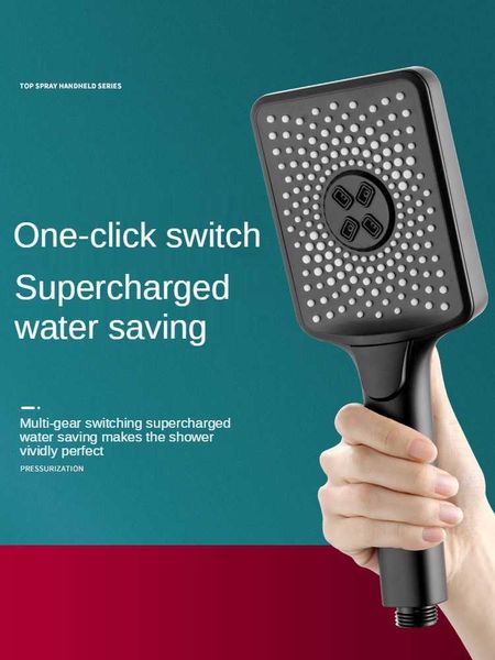 Banyo duş başları yüksek basınçlı duş başlığı üst sprinkler su tasarrufu üç hızlı ayarlanabilir tek düğme anahtarı kare yuvarlak banyo aksesuarları j230303