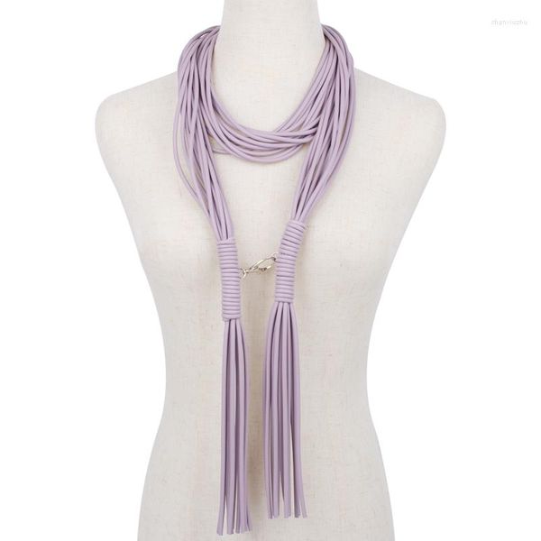 Catene Viola Collane a catena con collo multistrato Gioielli con nappe bohémien per donna Collana con corda di gomma esagerata Accessori da donna