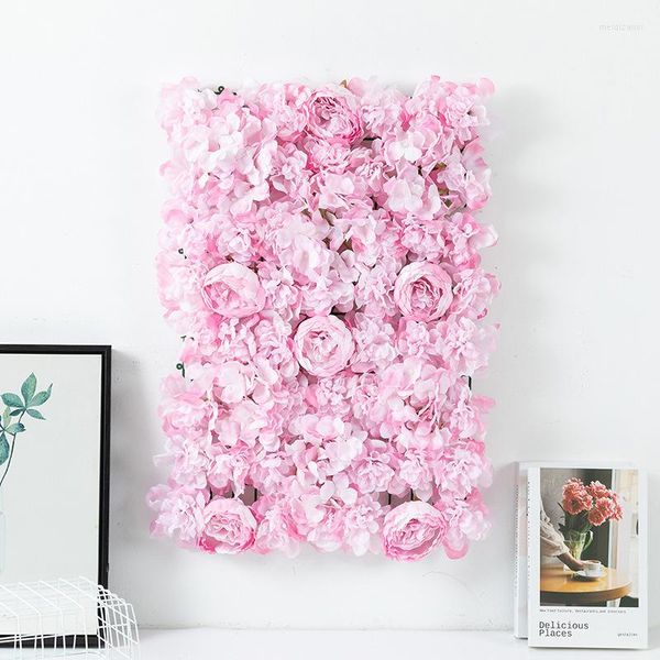 Flores decorativas Hidrangea artificial Peony Wall Wedding Wedding Background Home Shopping Mall Restaurant Pink Blue Flower Row Decoração