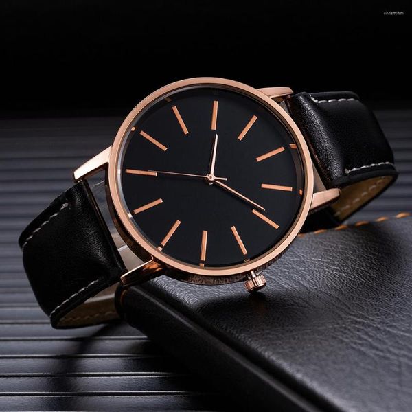 Avanadores de pulso Mens de couro vintage assistem a moda de luxo de luxo Wristwatch para homens relógios de negócios masculinos masculinos