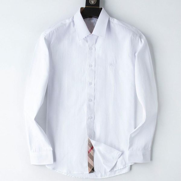 Camisetas camisa masculina camisa masculina Slim ajustada de colarinho de colarinho de colarinho de manga comprida marca de designer de algodão puro Spring Summer Business Office Casu