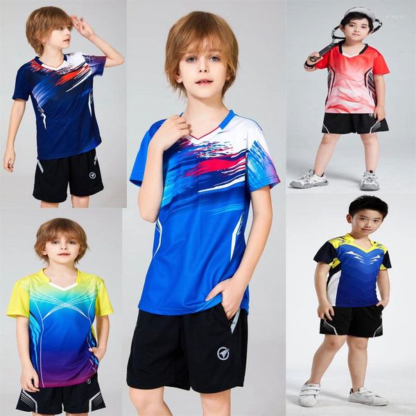 T-shirt da uomo T-shirt da badminton Ragazzi Uniforme sportiva Bambini Tenis Mujer Set da ping-pong per bambini Camicia con pantaloncini Ragazze Abbigliamento da corsa