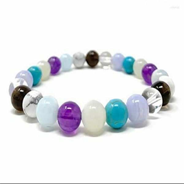 Strang Männer Armband Naturstein 8 Mm Mix Farbe Runde Perle Citrin Kristall Amazonit Amethysten Rosenquarz Frauen Armbänder