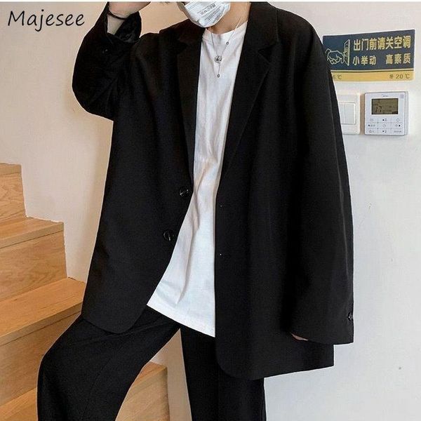 Ternos masculinos blazers homens outono gentil cor pura cor de rua alta ulzzang college college masculino adolescentes japoneses japoneses bonitos retro casual