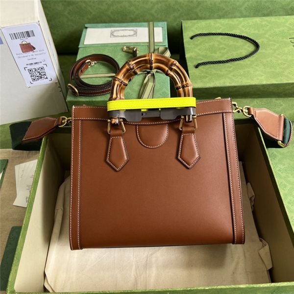 Tasarımcı Lüks Diana İkinci El Diana Mini Alışveriş Çantası 2way 702721 702732 Bambu Altın Donanım Diana Omuz Bag Tote 7a En İyi Kalite