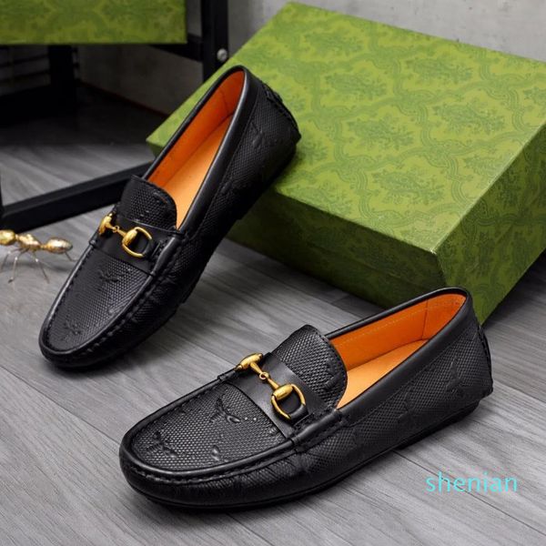 Markenname Herren Walk-Loafer-Kleiderschuhe mit Rindsleder, lässig, zum Fahren, Hochzeit, Schuhgröße 38–45