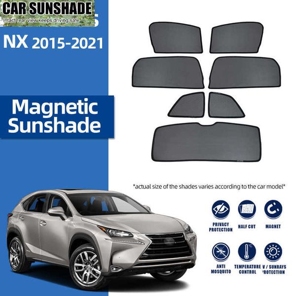 Novo para lexus nx 2014-2020 300h 200t 300 nx300h nx300 pára-sol magnético do carro pára-brisa dianteiro malha cortina janela lateral traseira sombra de sol