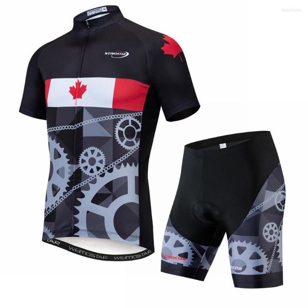 Racing Sets Kanada 2023 Männer Radfahren Jersey Sommer Kurzarm Set Maillot Shorts Fahrrad Kleidung Uniform Sportwear Hemd Kleidung Anzug