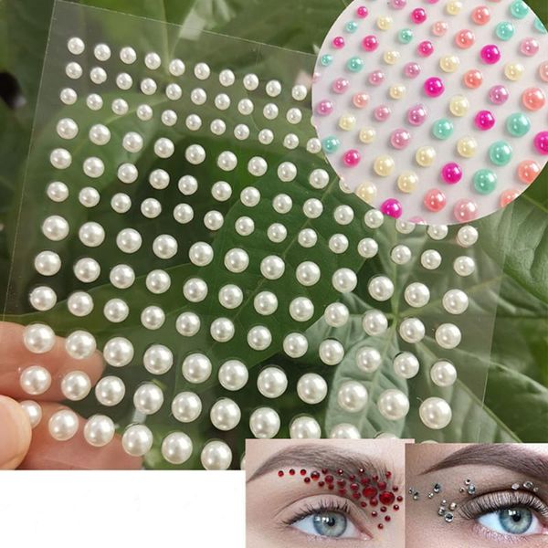 Nail Art Dekorationen 1 stück 3D Augen Körper Gesicht Temporäre Tätowierung DIY Perlenaufkleber Für Frauen Party Make-Up Meerjungfrau Paste Zubehör