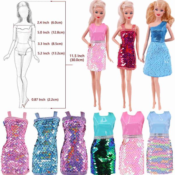 Großhandel Puppenbekleidung Barbies Party Lederkleidung Rock und High Heels für American Girl Accessoires Spielzeug