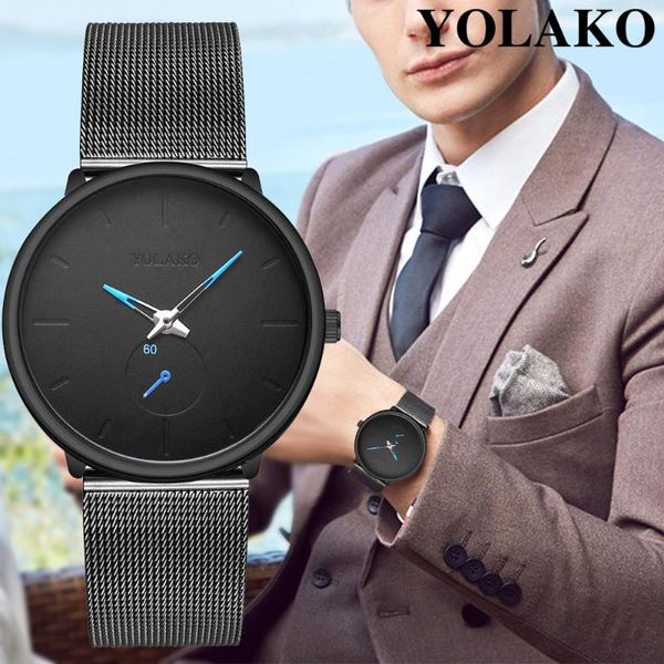 Orologi da polso Orologio da uomo Cinturino in acciaio alla moda YOLAKO Orologi sportivi impermeabili al quarzo casual Relogio Masculino