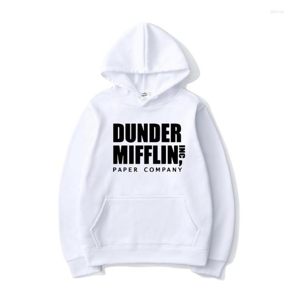 Felpe con cappuccio da uomo 2023 TV Show Dunder Mifflin Carta Uomo Donna Sport Casual Felpa con cappuccio Moda Pullover Unisex Hip Hop Felpa con cappuccio