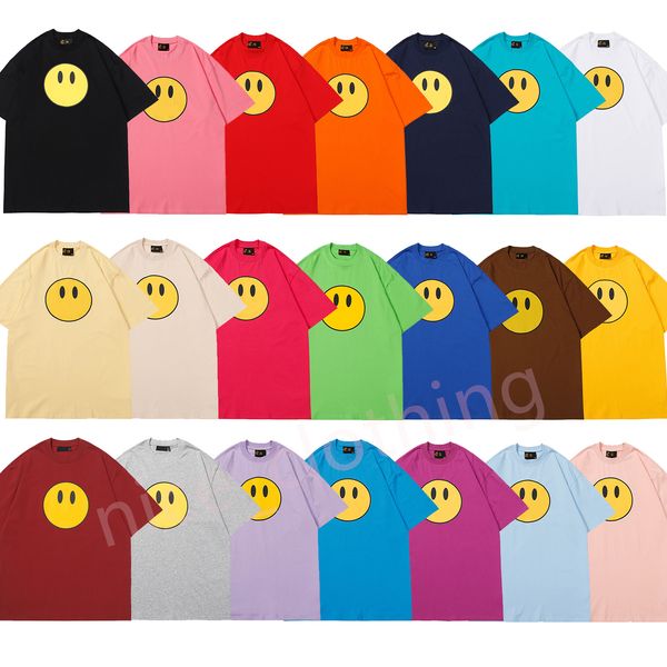 T-shirt masculina de marca de luxo com estampa de rosto sorridente camisetas femininas verão manga curta casual streetwear tops roupas roupas S-XL