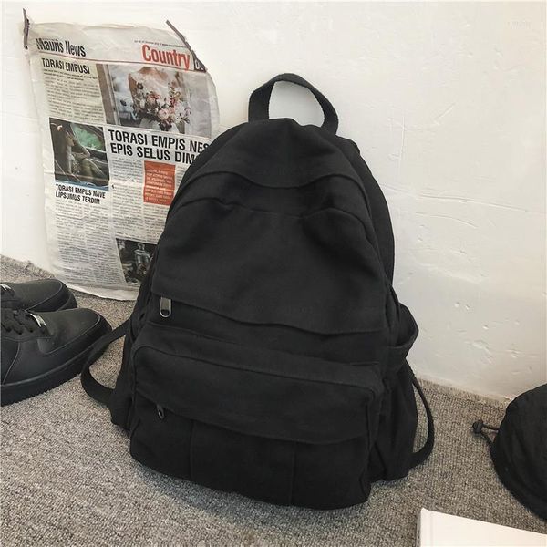 Backpack School School feminino Ins Port Fengsen Departamento Vintage Vintage Student Fashion Canvas