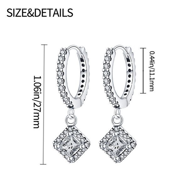 925 Sterling Silber Charm für Pandora Neues Sterlingsilber Schlichter Stil Doppelstock 2023 Vintage Mode Ohrringe Glitzernde Ohrringe Ohrringe DIY Schmuck Damen