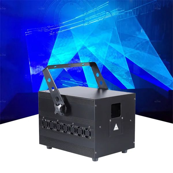 Professionelle Audio-Laserbeleuchtung 15 W RGB-DMX-Animation Laserlicht 3D-Bühneneffekt-Laserlichtprojektor