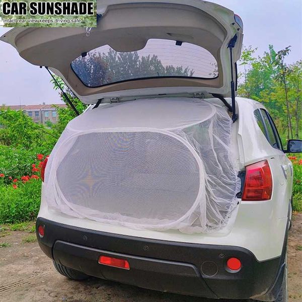 New Car Trunk Sunchade Cover Mesh Anti-Mosquito-Vorhang für SUV UV-Schutz Hecktor Magnetische Netzwagen Outdoor Campingzubehör