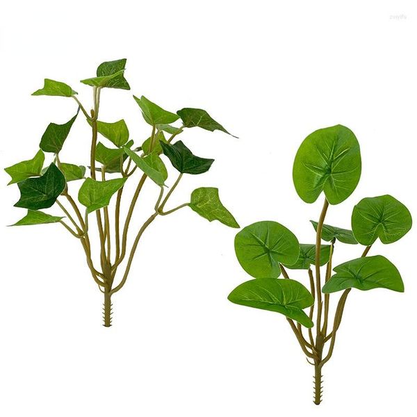 Flores decorativas Ivy Artificial redonda Taro Flel Flower Accessories Home decoração plantas verdes mini folhas