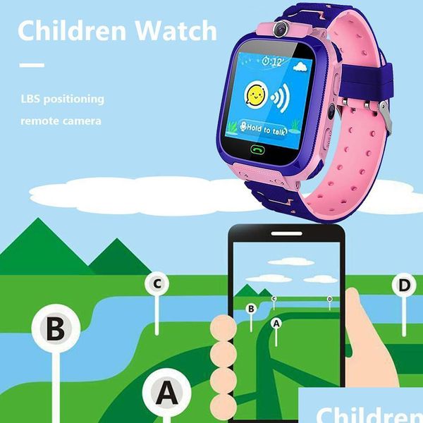 Orologi per bambini Q12 Kid Smart Watch Lbs Sos Tracker impermeabile per bambini Antilost Supporto Sim Card Compatibile con telefono Android con R Dhjvf