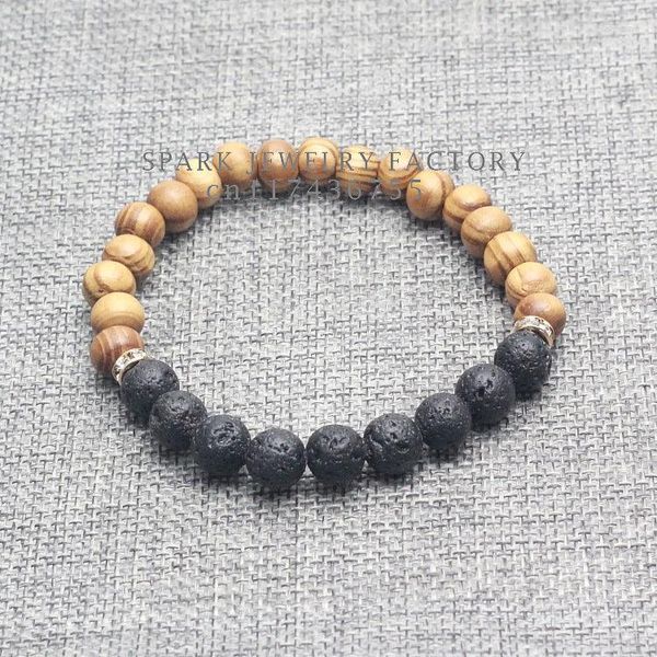 Strand 2023 Bracciale con perline di legno con pietre naturali per uomo e donna Lava Turchesi Onice Yoga