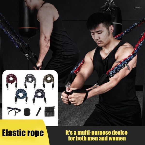 Accessori Set di fasce di resistenza da 11 pezzi Unisex Fitness Gym Sport Tirando la corda elastica elastica per un allenamento efficace