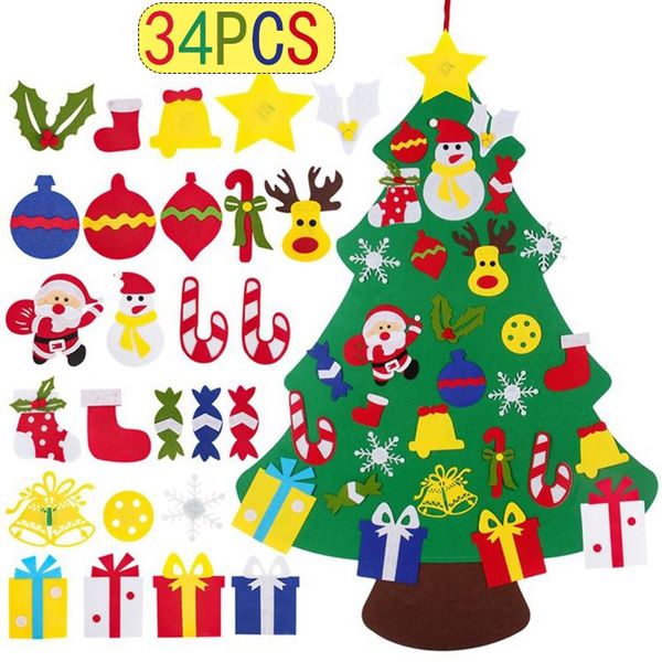 Decorações de Natal Felicia árvore alegre para casa crianças feitas artesanais Toys da porta da porta de pendura Decoração Ornamentschristmas
