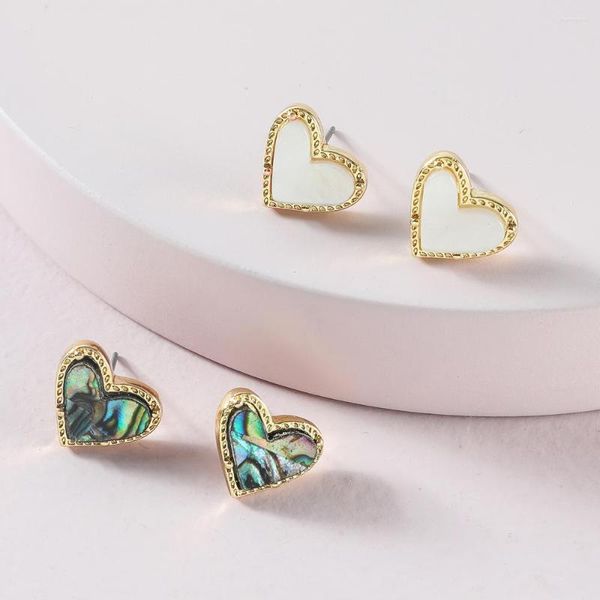 Ohrstecker Mini Abalone Muschel Herz für Frauen Valentinstag Geschenke Kleine Sternohrringe Schmuck Großhandel