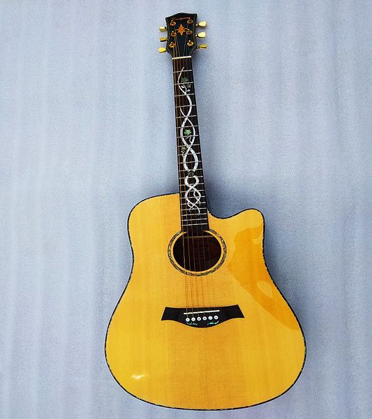 Guitarra personalizada guitarra acústica direita corpo oco de 6 cordas