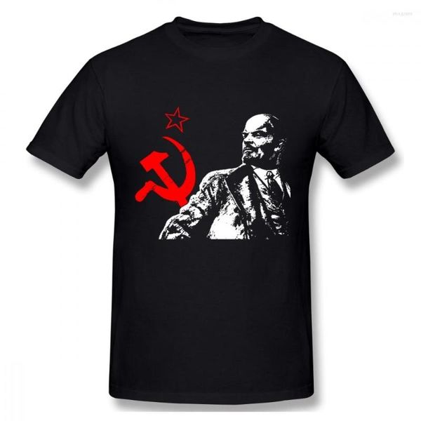 Männer T Shirts Männlich Streetwear Kurzarm Baumwolle Große Größe Homme T-shirt Udssr Rot Sowjetunion Kommunistischen Lenin