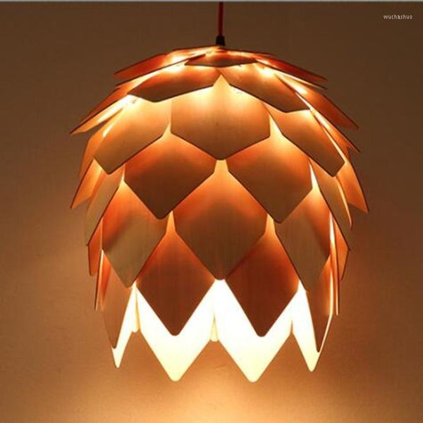 Подвесные лампы современное искусство дуб сосны E27 Огни работы ручной работы в ресторане спальня для спальни кафе светильники Luminaire