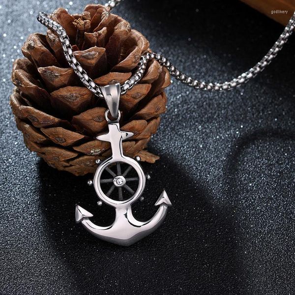 Colares pendentes Moda Anchor masculino Punk Retro Remo de Hip Hop