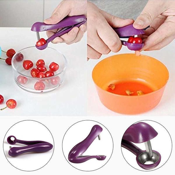 New Easy Cherry Corer Fruit Core Seed Remover Cherry Pitter Olive Core Modische Küchenwerkzeuge Küchenhelfer Zubehör