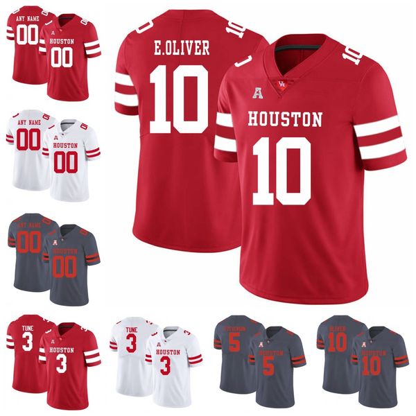 Camisas de futebol personalizadas Ed Houston Cougars 10 Ed Oliver 3 Clayton Tune 5 Marquez Stevenson 11 Andre Ware Wilson Whitley 1 Greg Ward 7