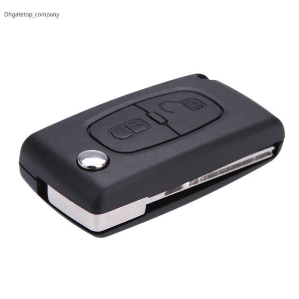 Accessori pieghevoli Car New 2 Button Blade Key Fob Case Cover Sostituzione del telecomando Flip per Peugeot 207 307 308 407