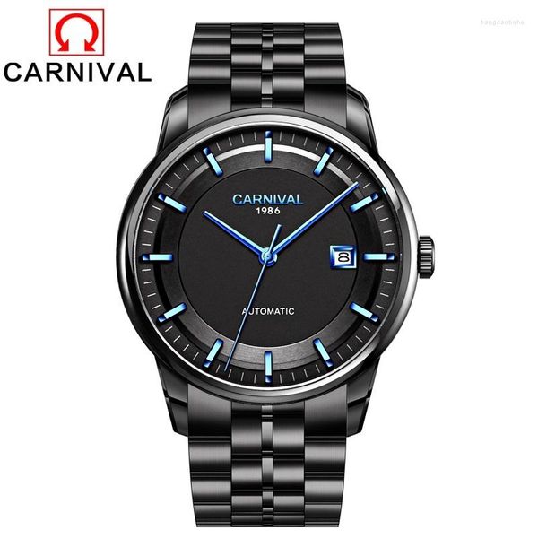 Armbanduhren Top Marke CARNIVALOriginal Automatische Mechanische Uhr MIYOTA Luxus Männer Zeit Business Armbanduhr Saphirglas Männliche Uhr