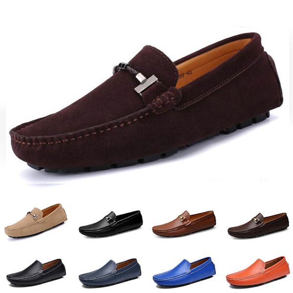 Sapatos Soft Mens Couro Mulheres Casual Sole Preto Branco Vermelho Laranja Azul Marrom Confortável Sneake