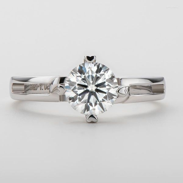 Кластерные кольца iogou Real 0,5-1,0 круглый мойассанит бриллиант для женщин 925 Серебряная кручение