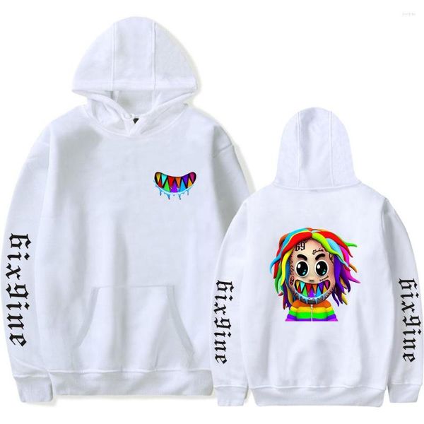 Colegados masculinos adequados outono 6ix9ine homens brancos moletons femininos moda moda de manga longa com capuz casual hip hop garotas pullovers tops