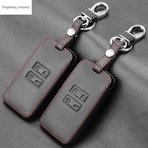 Caso de couro genuíno novo capa de cartão -chave ajuste para Renault Koleos Kadjar Keychain Wallet Protector titular