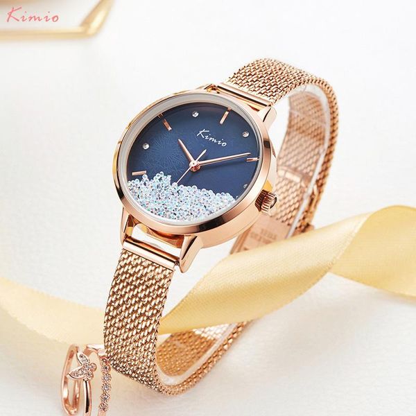 Armbanduhren Kimio Damenuhr Top 2023 Roségold Armband für Damen Handgelenk Montre Femme Relogio femininArmbanduhren ArmbanduhrenArmbanduhr