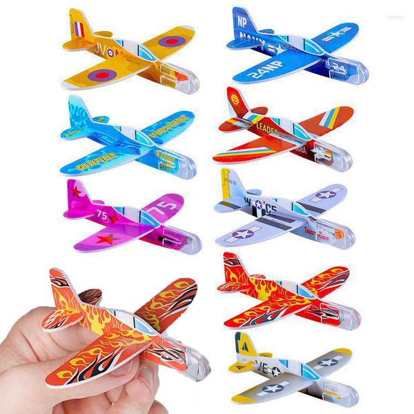 Favor de festa 12pcs Mini espuma pequena avião pequeno Toys infantis para crianças Presente de aniversário Presente de recompensa para o casamento de casamento Pinata