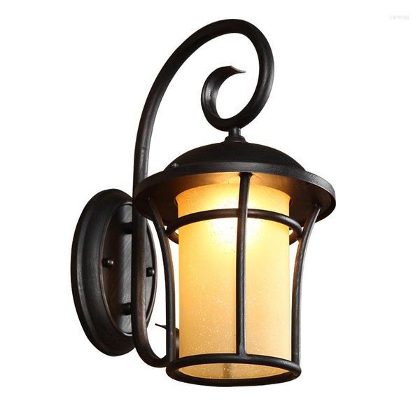 Настенная лампа ретро -маблак железная краска / винтажная открытая садовая крыльца светлый IP54 Водонепроницаемый светодиод E27 Max 60 Вт