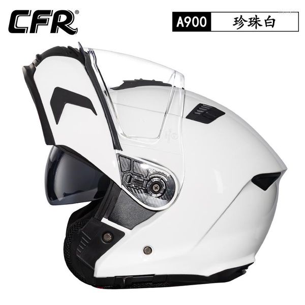 Caschi moto Genuine CFR Casco modulare integrale vintage in fibra di vetro Retro Motocross Racing Flip Up Dual Lens Capacete Moto DOT