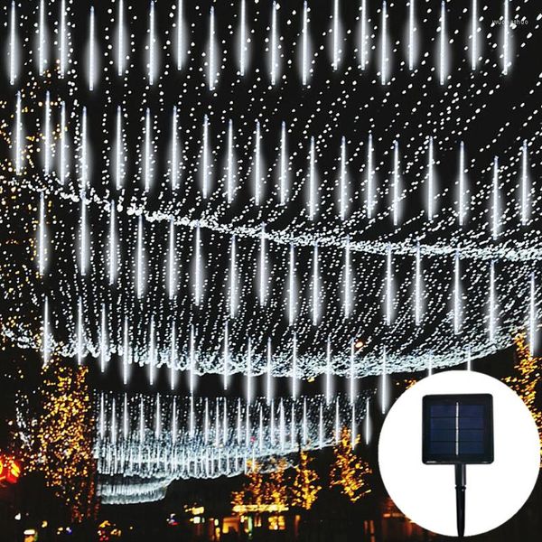 Saiten Outdoor Solar LED Meteorschauer Fee Lichterketten Weihnachtsdekorationen Wasserdicht Garten Dekor Hochzeit Urlaub Straße