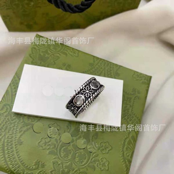 Collezione di moda 2023 Nuovi gioielli di moda di alta qualità di lusso per Daisy Sterling Silver Anello in argento tailandese nel vento freddo regalo di San Valentino