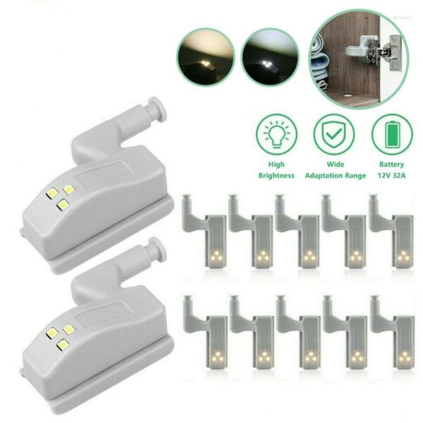 Wandleuchten 10 STÜCKE Schrankscharnier LED-Sensor unter Licht für Kleiderschrank Schrank Wohnzimmer Küchentür Schrank Innenbeleuchtung