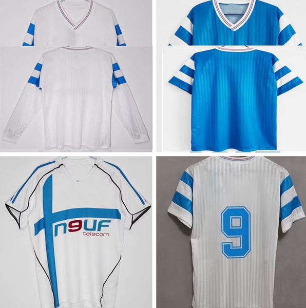 Maillot de foot Marselha retro camisas de futebol 1990 1991 1992 1993 1998 1999 2002 2003 2005 2006 2011 2012 PIRES camisa de futebol vintage 90 91 92 93 98 99 02 03 05 06 jaqueta